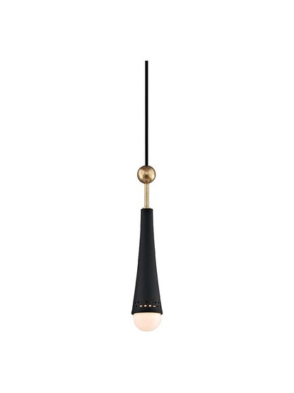 Tupelo 1-Light Pendant in Aged Brass.